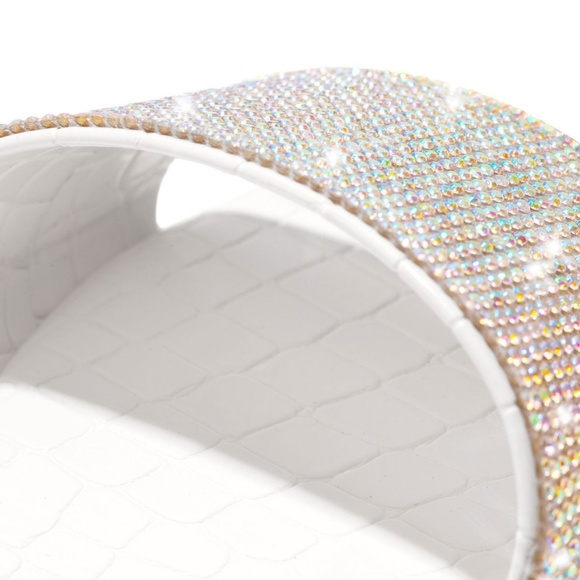 NEW🔥 Open Toe Rainbow AB Rhinestone Slides Sandal - Picture 5 of 5